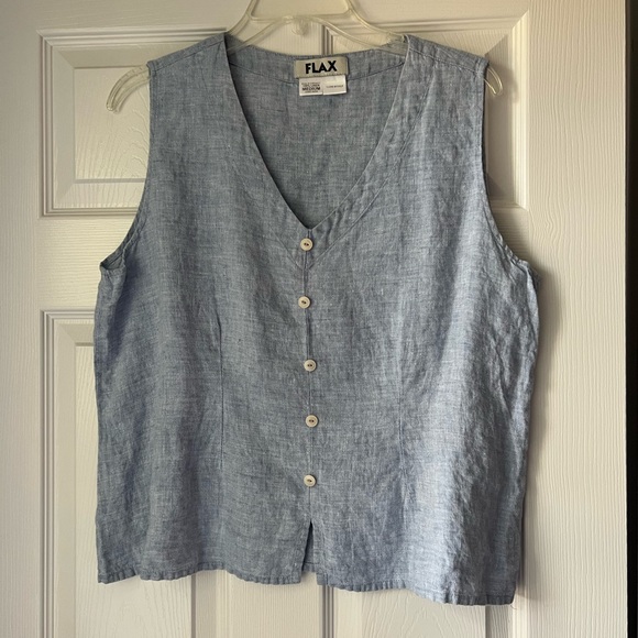 Flax Tops - Flax 100% linen sleeveless top